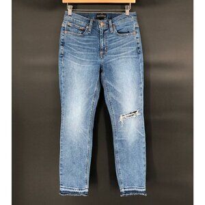J.Crew Mercantile Womens Slim Boyfriend Jean With Distressed Details 24 Cropped